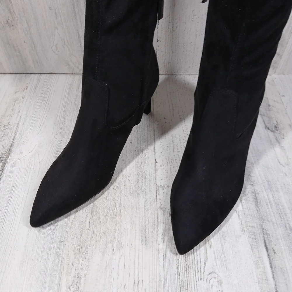 Calvin Klein‎ Over-the-Knee Boot Women's 6M Sacha Faux Suede Stiletto Point Toe